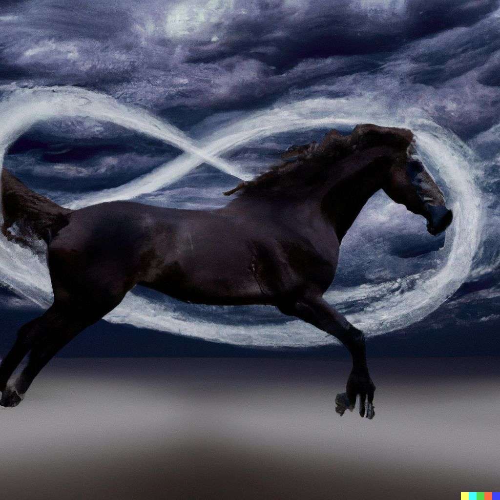 a horse, digital art, infinity